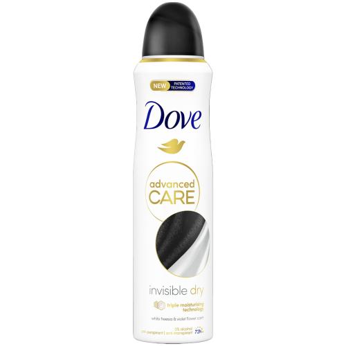 Dove Advanced Care 72h Invisible Dry Αποσμητικό 72ωρης Αντιιδρωτικής Προστασίας με Άρωμα Λευκή Φρέζια & Βιολέττα 150ml